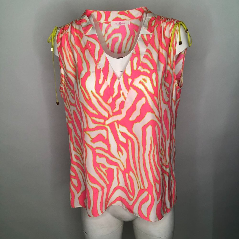 Alice & Trixie Bold Zebra Print Silk Blouse
